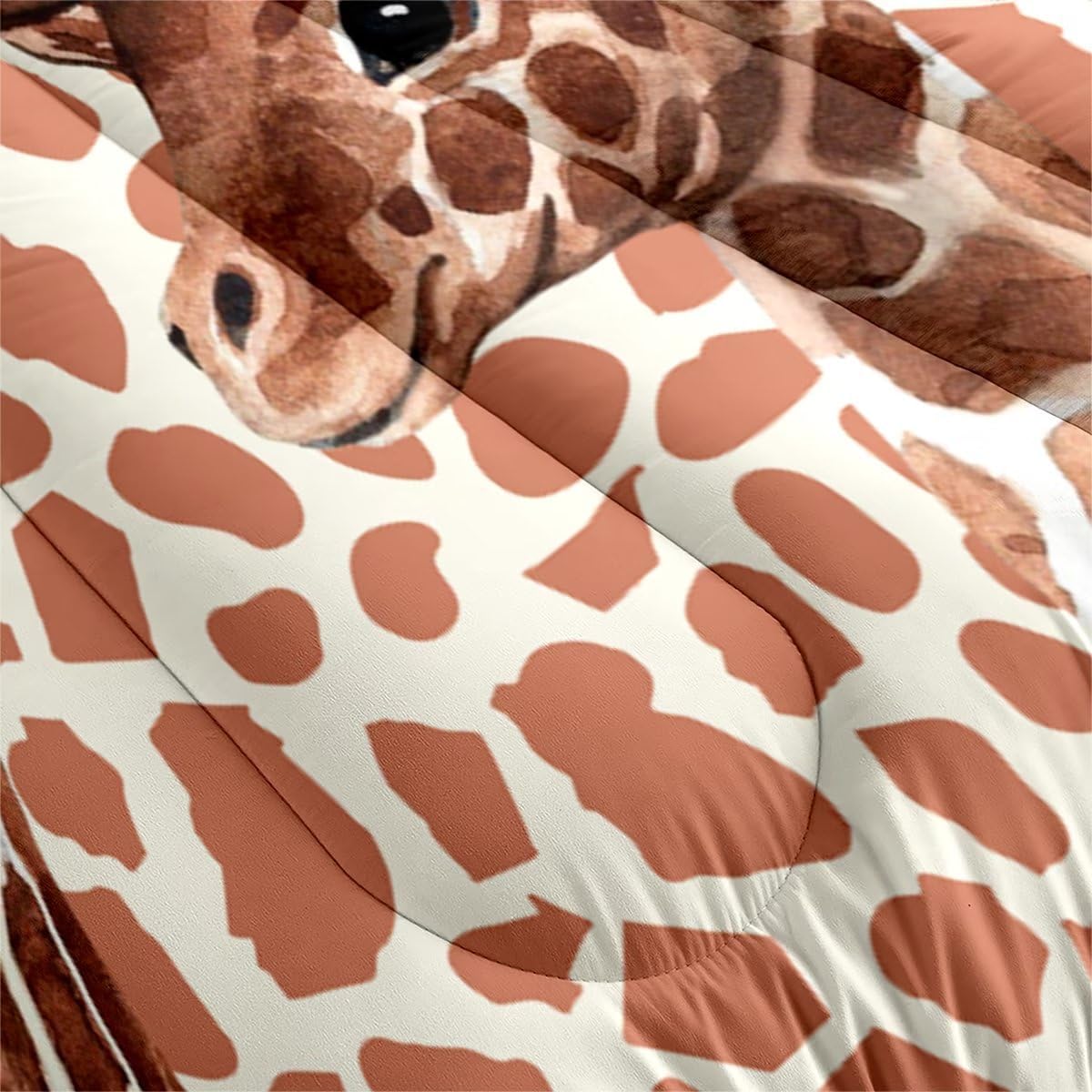 XIUSEE Juego de edredón de jirafas tamaño Queen con estampado de leopardo