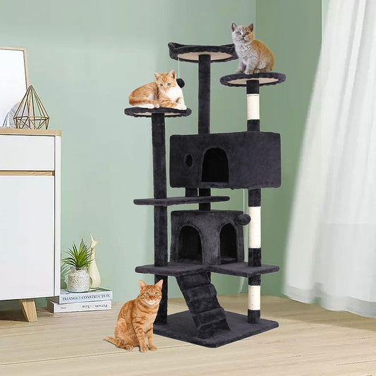 Torre de árbol para gatos de interior de 54 pulgadas, centro de actividades de