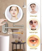 Espejo de maquillaje recargable iluminado para montaje en pared, 8 pulgadas, - VIRTUAL MUEBLES