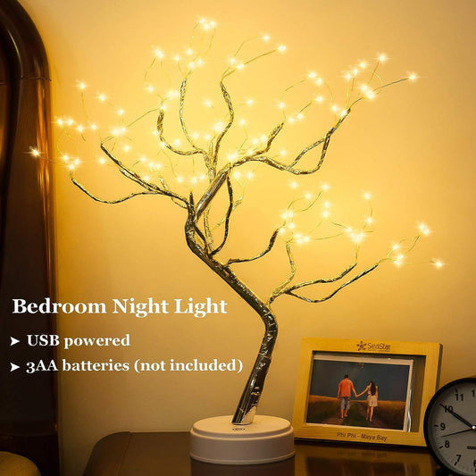 Luz de árbol bonsái de mesa de 20 pulgadas con 108 luces LED de alambre de - VIRTUAL MUEBLES