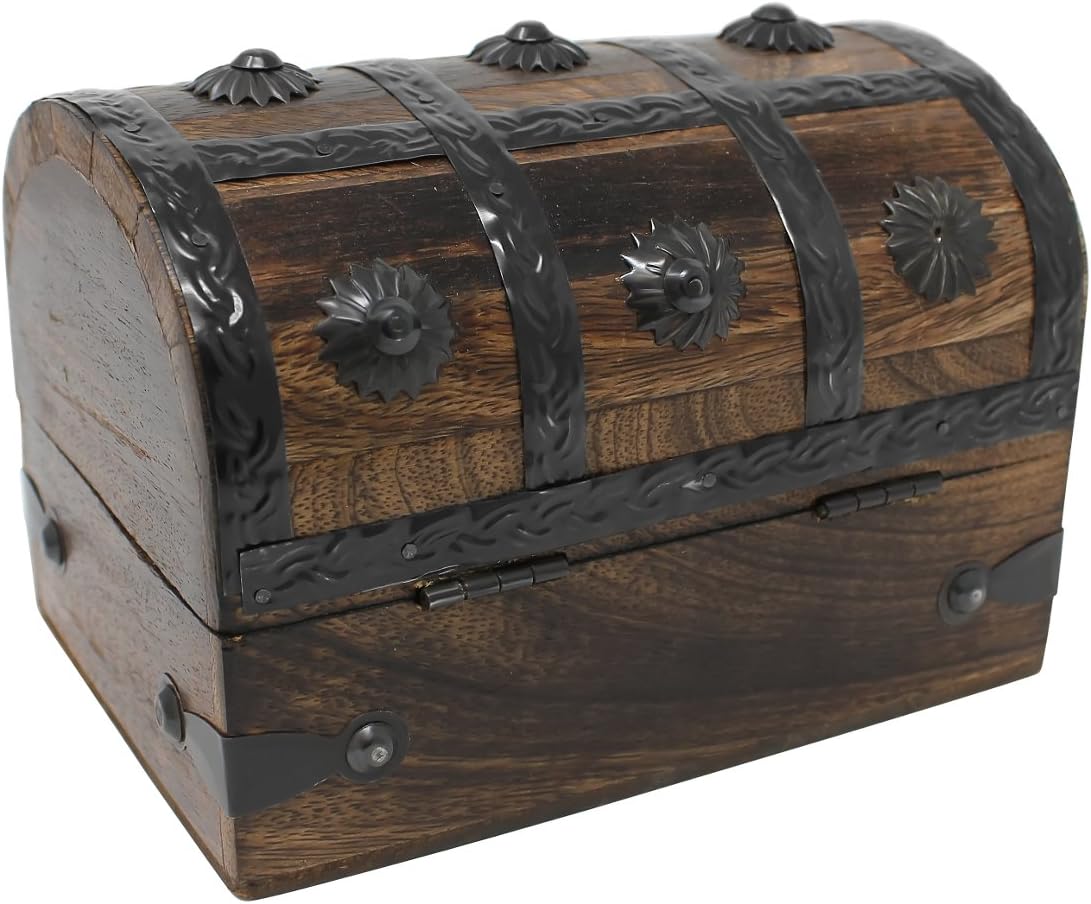 Nautical Caja de recuerdo y joyería de madera del tesoro caja del tesoro