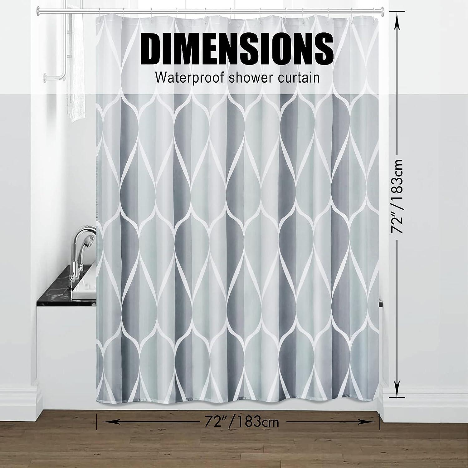Cortinas de ducha impermeables con hojas, tela de poliéster de calidad,  cortina de ducha con ganchos para bañeras y duchas
