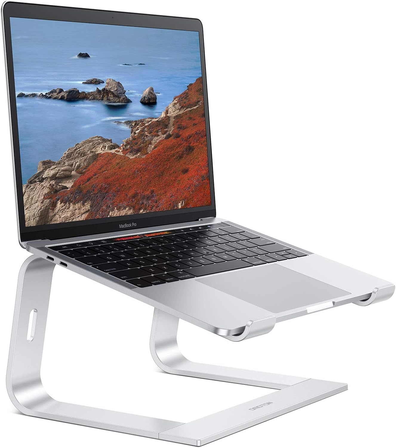 OMOTON Soporte desmontable de aluminio para laptop en escritorio, compatible