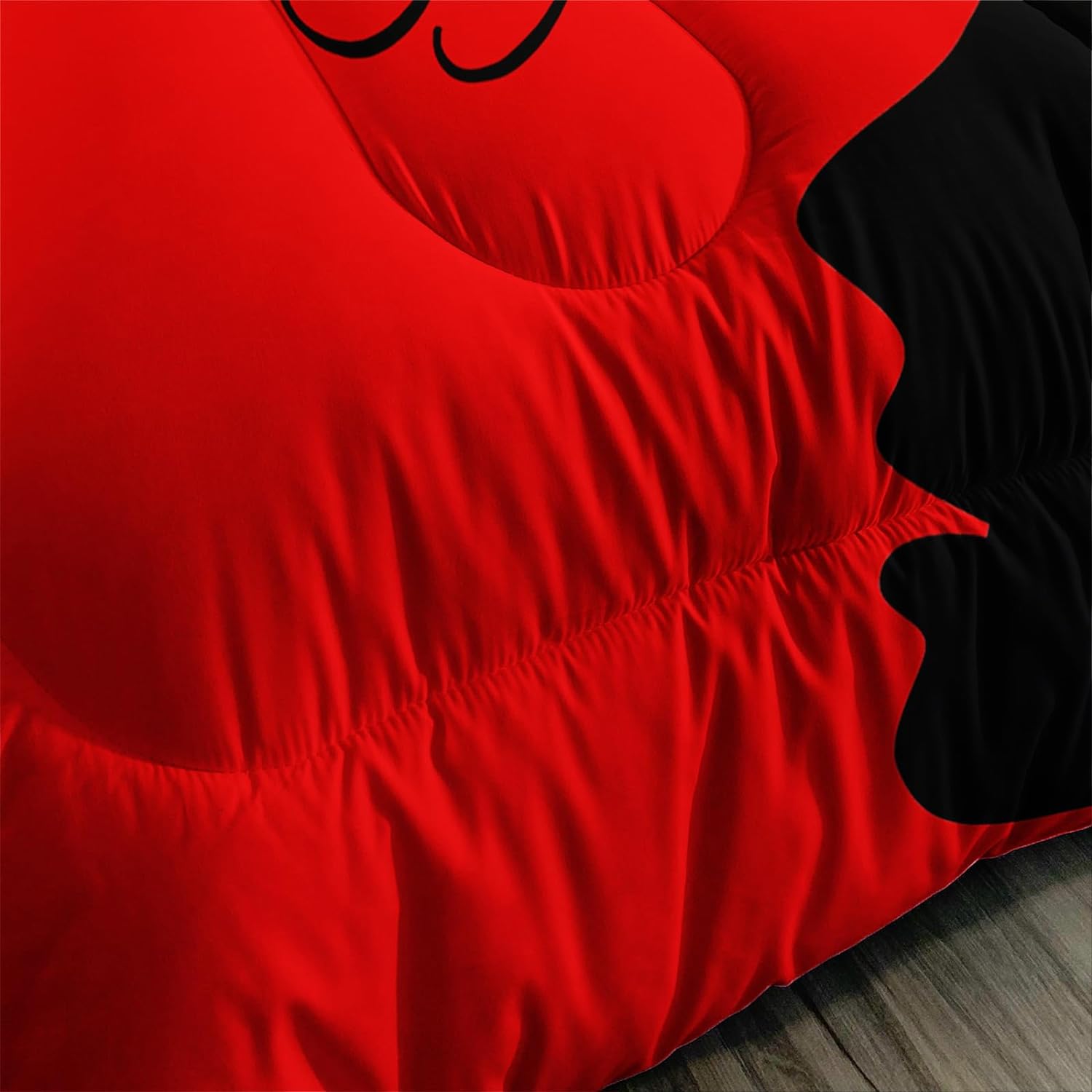 Juego de edredón negro y rojo individual, ropa de cama para él y ella, juego de