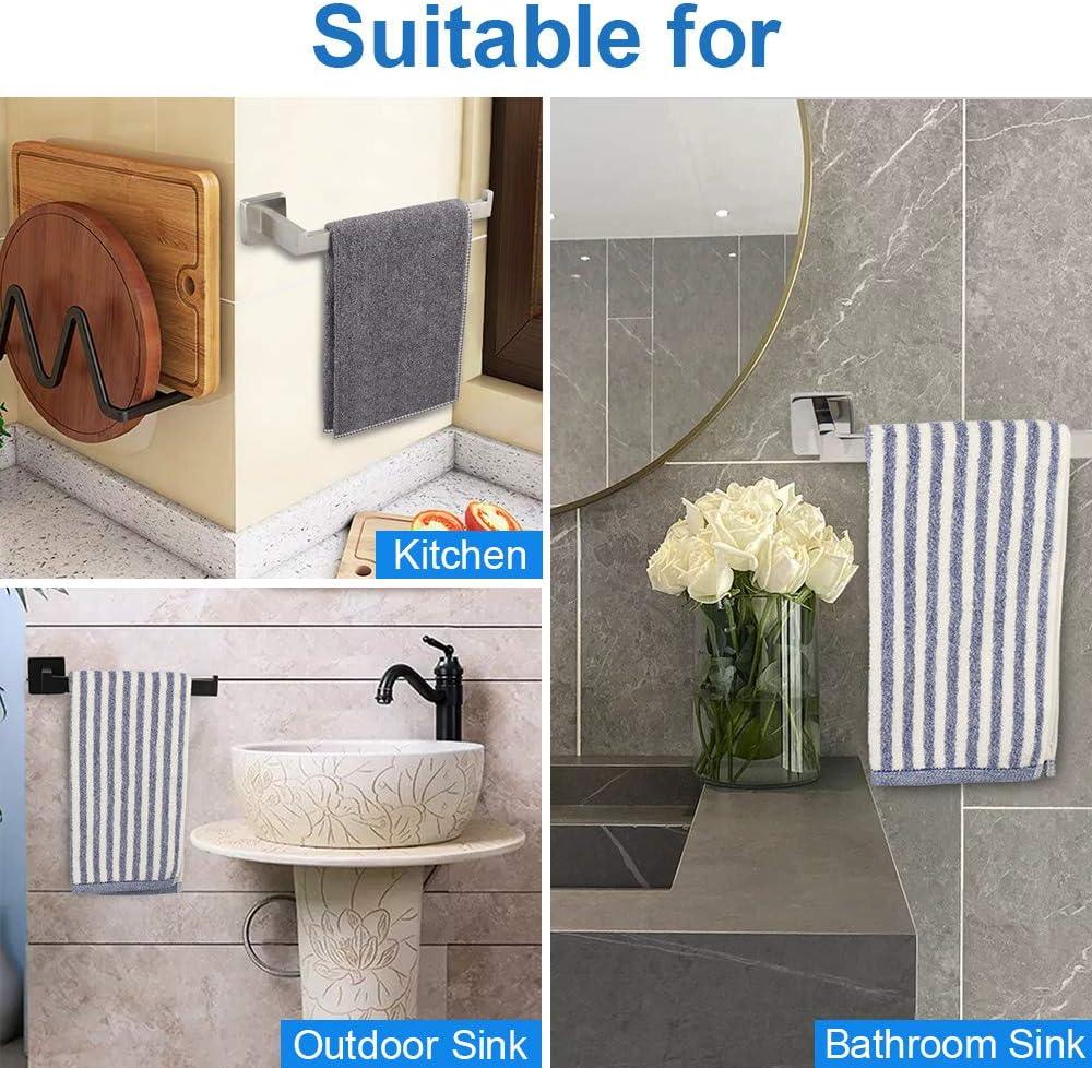 TocTen Toallero de baño – Base cuadrada gruesa de acero inoxidable SUS304  para baño, accesorios de baño, toallero resistente montado en la pared