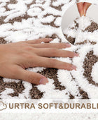 Tapetes de baño pequeños antideslizantes de 18 x 26 pulgadas, color blanco, con - VIRTUAL MUEBLES