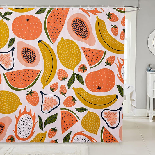 Cortina de ducha de frutas y sandía, juego de cortina de ducha para niños y - VIRTUAL MUEBLES