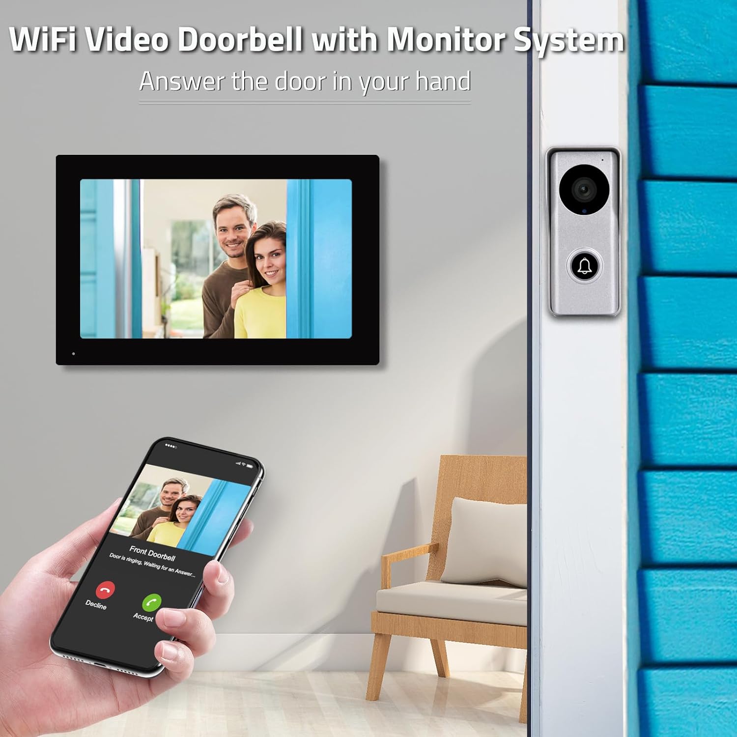 Sistema de intercomunicación de video WiFi, cámara de timbre de video -  VIRTUAL MUEBLES