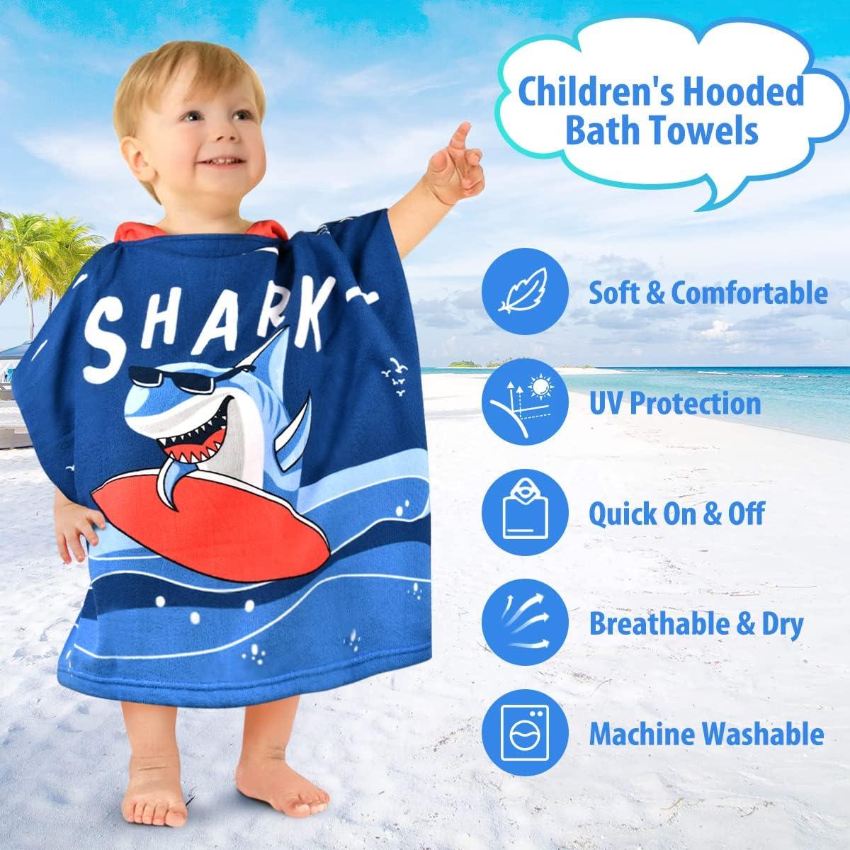 Toalla de playa con capucha para niños y niñas, toalla de playa para baño, - VIRTUAL MUEBLES