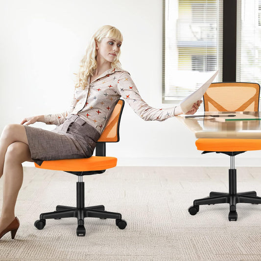 Silla de escritorio, silla de escritorio sin brazos, silla ergonómica de