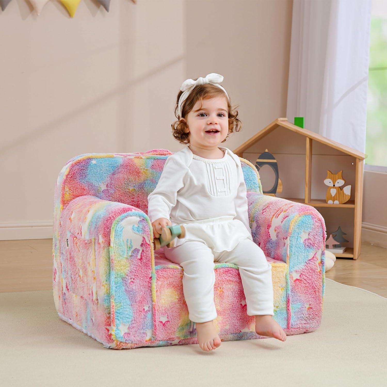 Cómoda silla para niños, silla de espuma para niños, sillón para niños