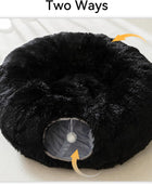 HIPIPET Túnel de gato de felpa de invierno con cama para gatos de interior,