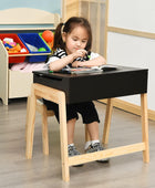 Juego de mesa y silla para niños, escritorio y silla elevadora de madera con