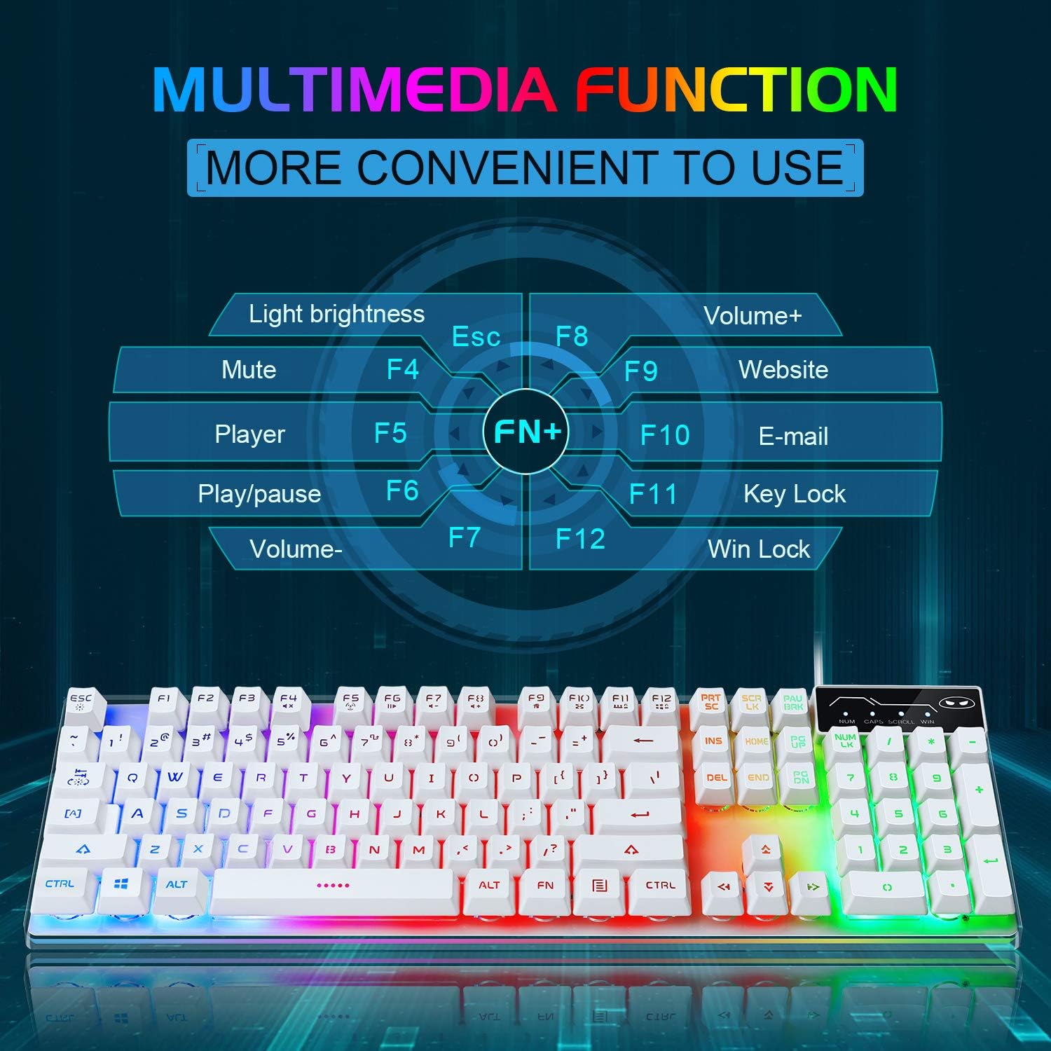 Combo de teclado y mouse para videojuegos de computadora, teclado con