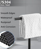 Soporte para toallas de mano de baño de acero inoxidable SUS304 color negro - VIRTUAL MUEBLES