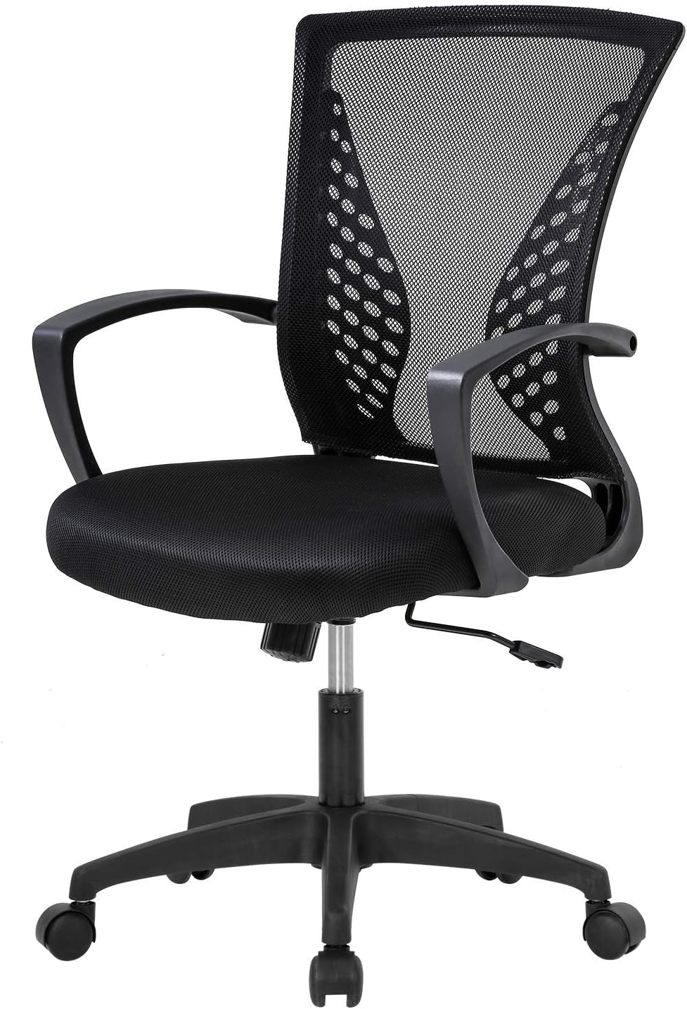 Silla ergonómica de oficina con respaldo de malla, silla de escritorio de  oficina, silla de computadora con respaldo medio, silla de tareas para