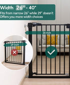 Puerta de metal para bebés de 26 a 40 pulgadas, fácil de instalar, extra ancha