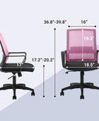 Silla de escritorio ergonómica de malla para computadora, moderna, de media