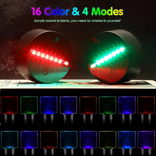 6 juegos de bases de lámpara LED nocturna 3D, incluyendo 6 soportes de