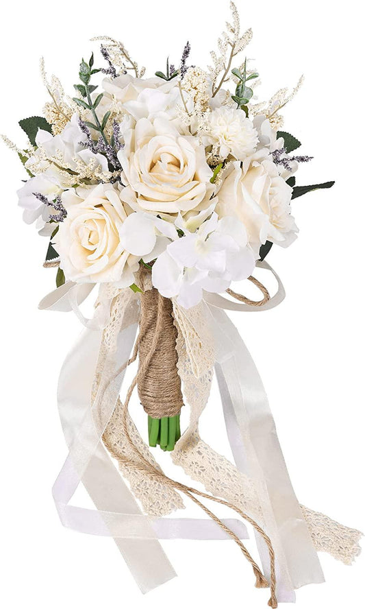 Ramos de boda para dama de honor rosas artificiales de champán blanco para - VIRTUAL MUEBLES