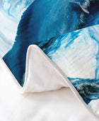 Juego de funda de edredón 100% algodón orgánico con diseño de mármol azul,
