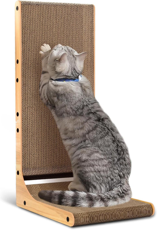 Rascador para gatos en forma de L Tabla de rascar para gatos de interior,