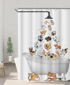 Bonita cortina de ducha con diseño de perros que llueve, divertida cortina de - VIRTUAL MUEBLES
