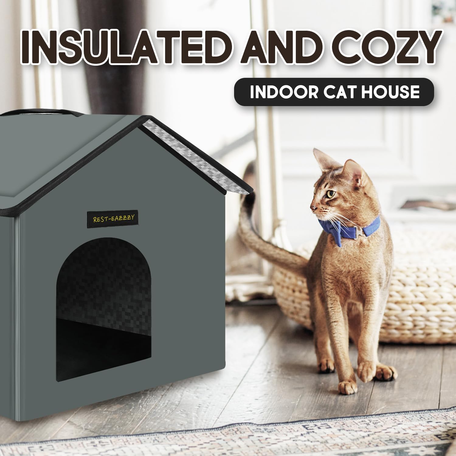 Casa para gatos al aire libre, resistente a la intemperie y aislada, con