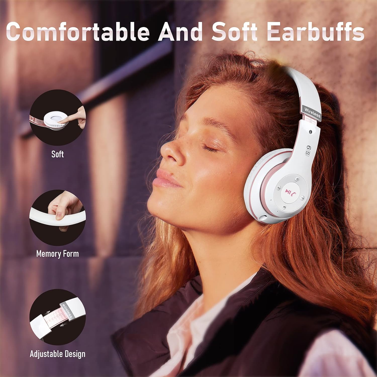 Cascos auriculares inalámbricos Bluetooth plegable. Diseño