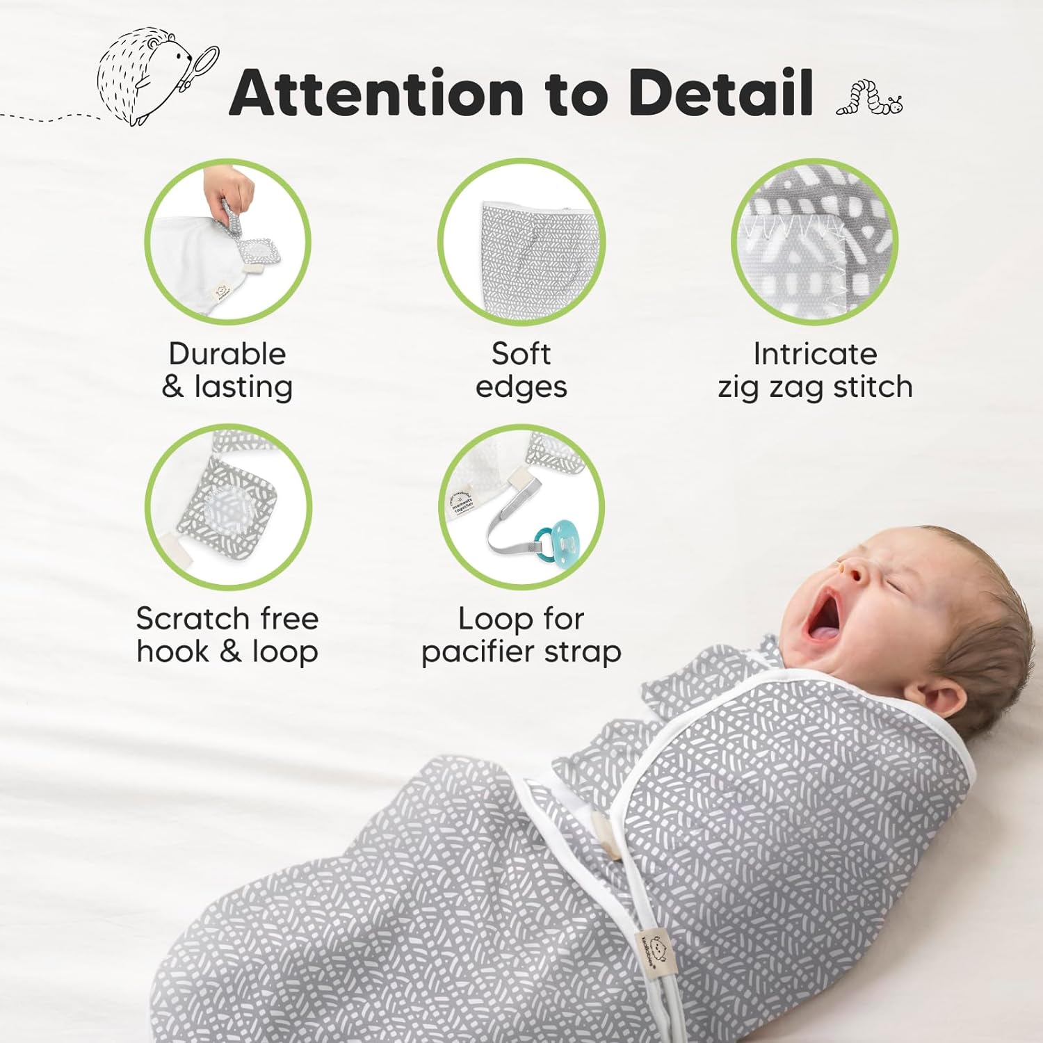 KeaBabies Paquete de 3 sacos de dormir orgánicos para bebé, saco de  envolver para recién nacido, pañales ergonómicos para bebés de 0 a 3 meses
