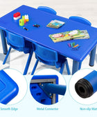 Juego de mesa y silla para niños, 6 sillas apilables, juego de mesa rectangular