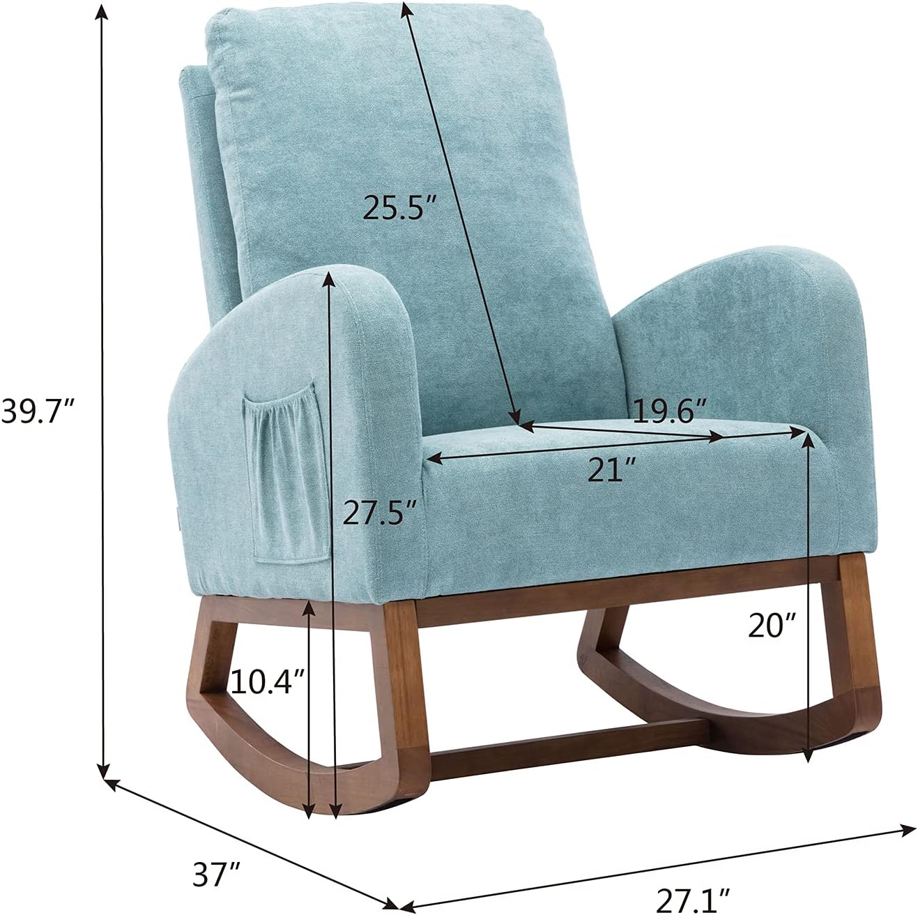 Mecedora silla mecedora tapizada capitonada para guardería cómoda mece -  VIRTUAL MUEBLES