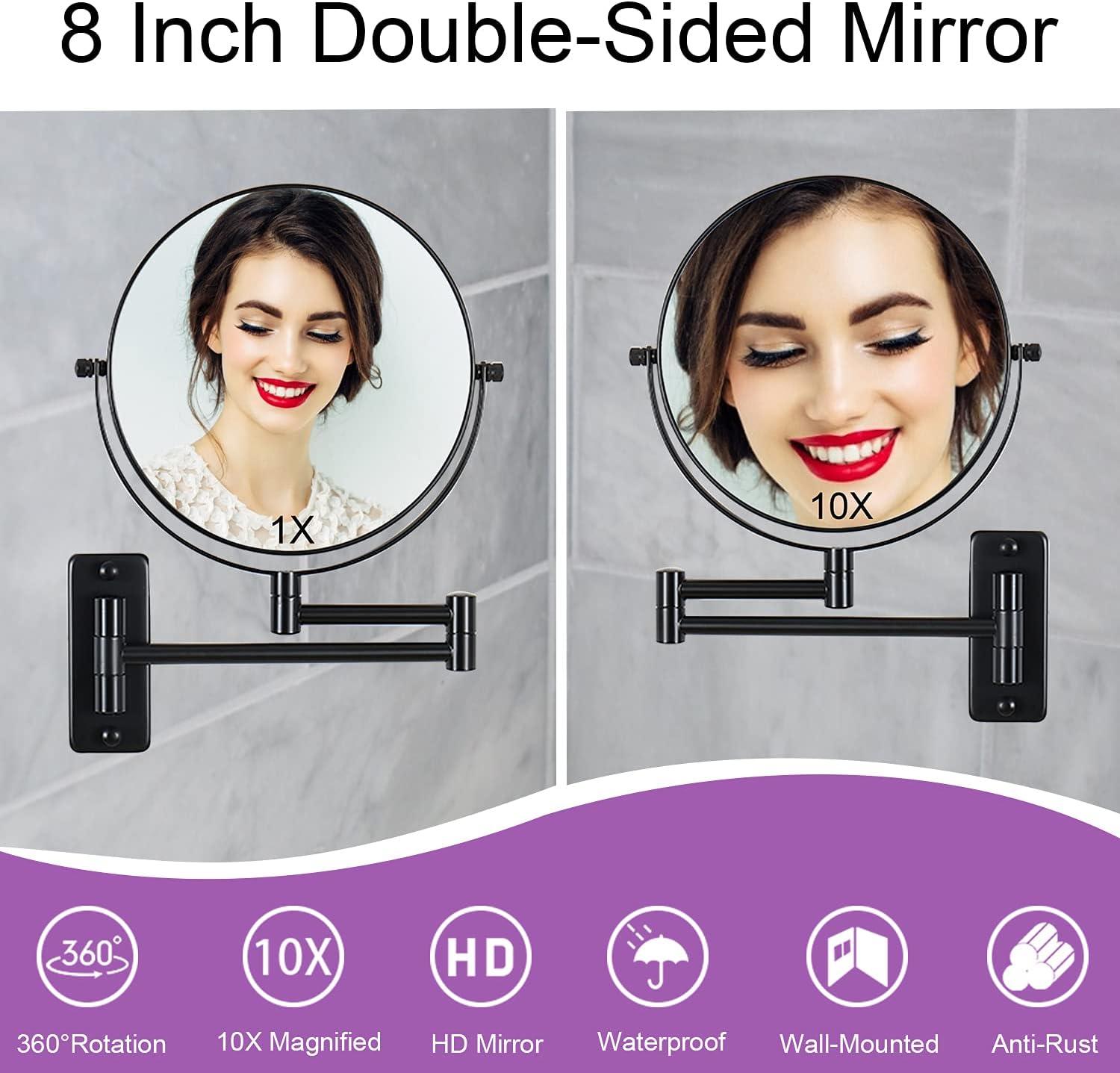 Espejo de maquillaje montado en la pared, espejo de aumento 1X10X, esp -  VIRTUAL MUEBLES
