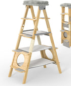 GDLF Moderno árbol de madera para gatos con diseño de escalera plegable con