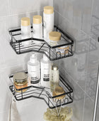MAXIFFE Organizador de ducha esquinero estante de ducha esquinero con 8 ganchos - VIRTUAL MUEBLES