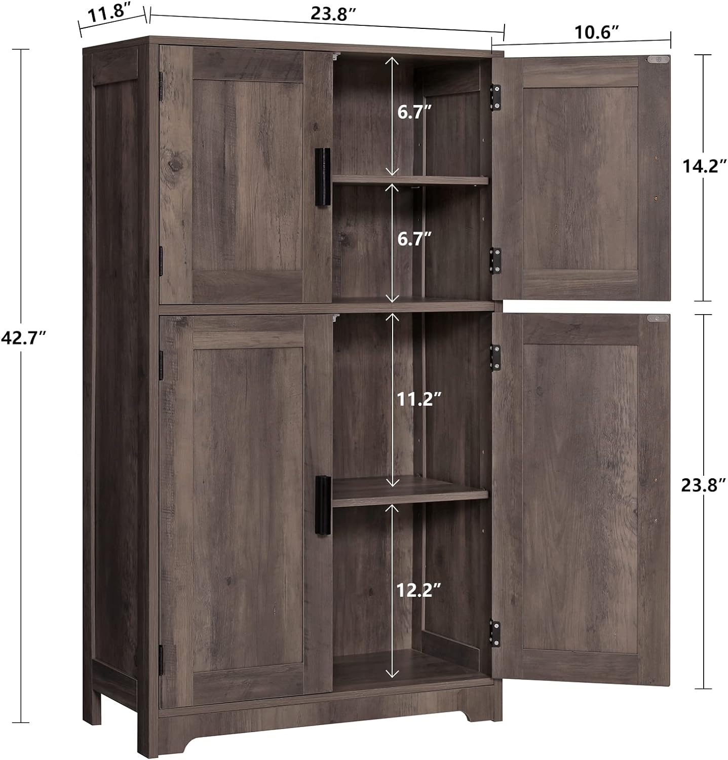 Armario alto para baño, armario de almacenamiento con estantes