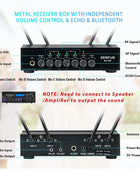 Sistema de micrófono inalámbrico UHF de 4 canales recargable, micrófonos