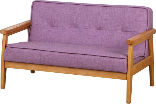 Silla de sofá infantil de doble plaza sofá infantil con brazo de madera maciza