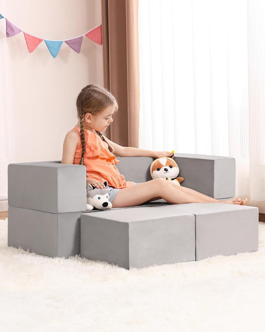 Sofá infantil para niños, sofá modular de espuma para niños para sala de