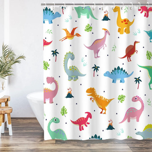 LIVILAN Cortina de ducha de dinosaurio para niños, cortina de ducha para niños, - VIRTUAL MUEBLES