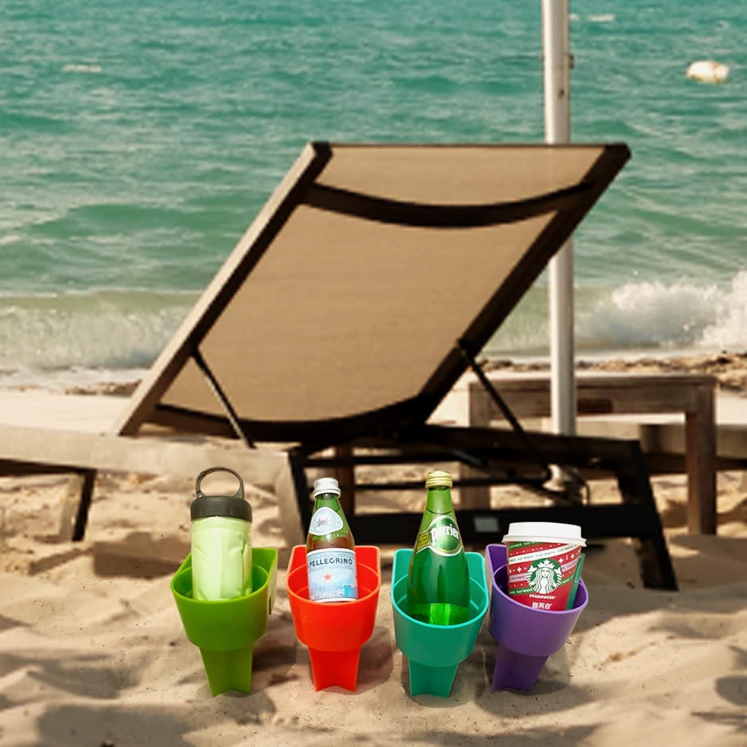 Home Queen Portavasos de playa con bolsillo, soporte multifuncional para - VIRTUAL MUEBLES