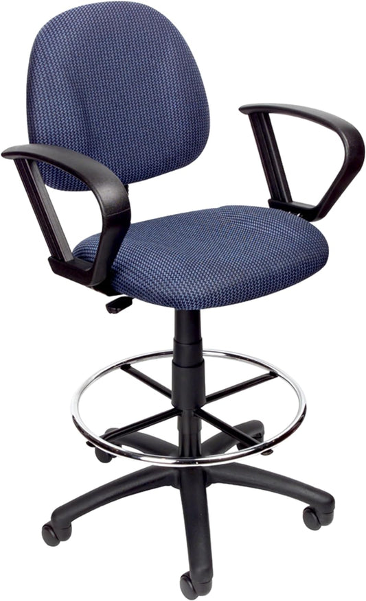 Silla de escritorio ergonómica de sin posabrazos, color azul, Metal Tela, Azul