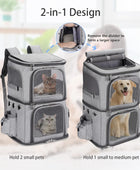 Mochila transportadora de mascotas de doble compartimento para gatos pequeños y