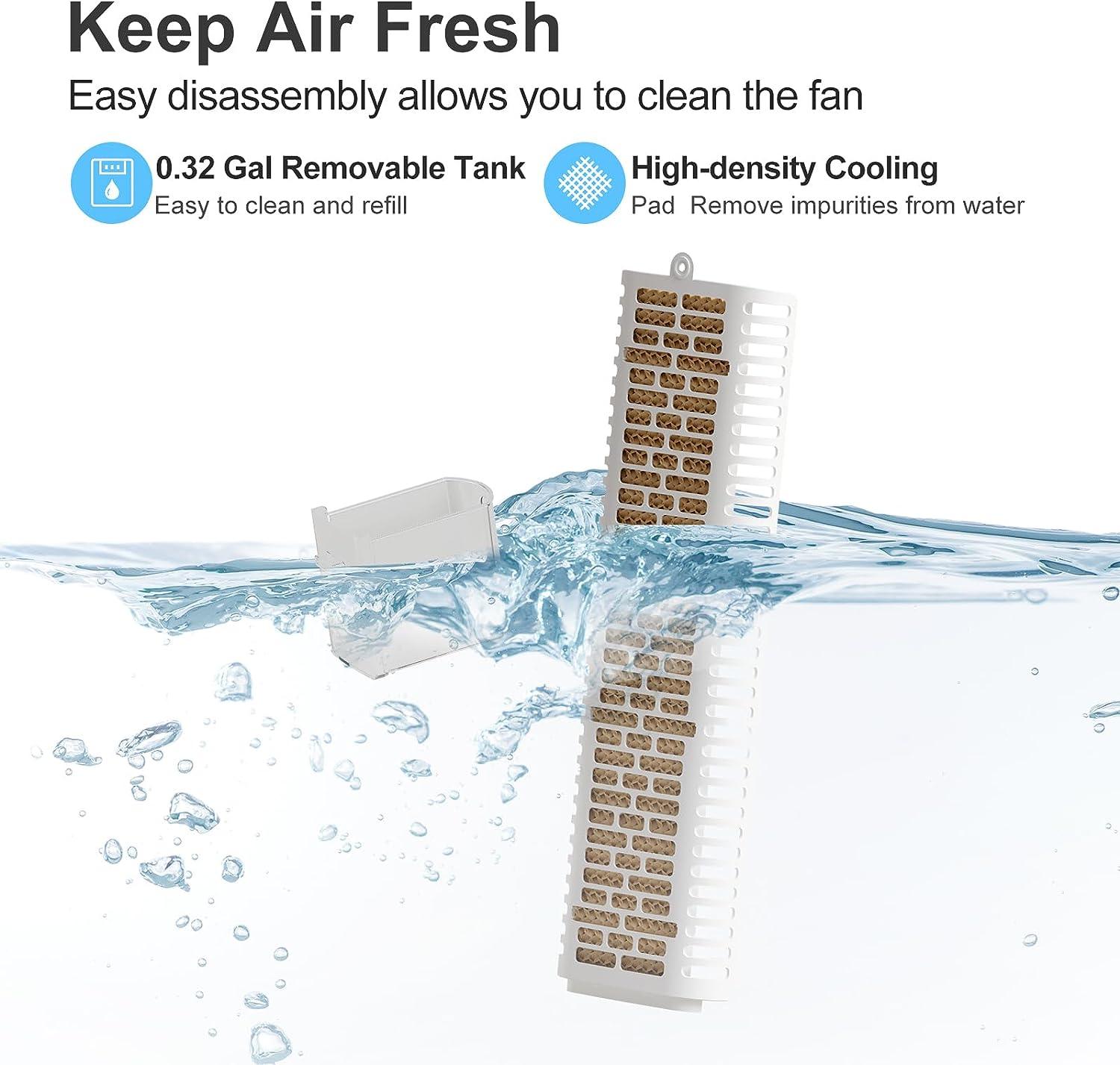 Cozzyben Enfriador evaporativo de 35 pulgadas, aire acondicionado sin ventanas, - VIRTUAL MUEBLES