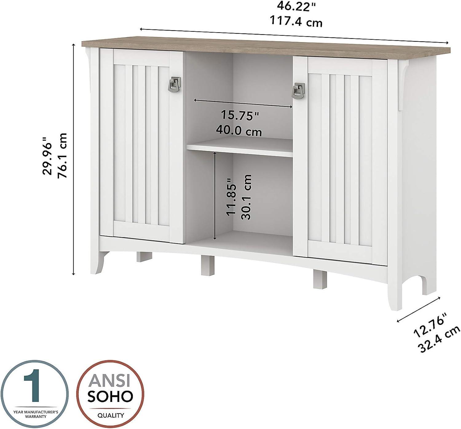 Furniture Salinas Accent Armario de almacenamiento con puertas, color blanco