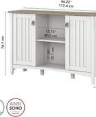 Furniture Salinas Accent Armario de almacenamiento con puertas, color blanco