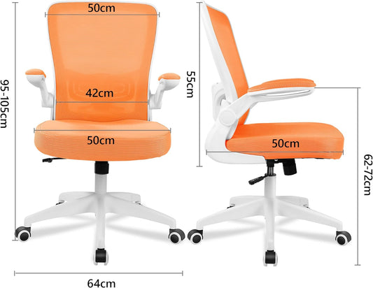Silla de oficina, silla de escritorio ergonómica con altura ajustable y soporte