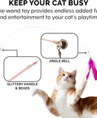Juego de 2 varitas para gatos de interior, juego interactivo y ejercicio,