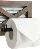 Portarrollos de papel higiénico rústico con metal galvanizado y metal negro - VIRTUAL MUEBLES