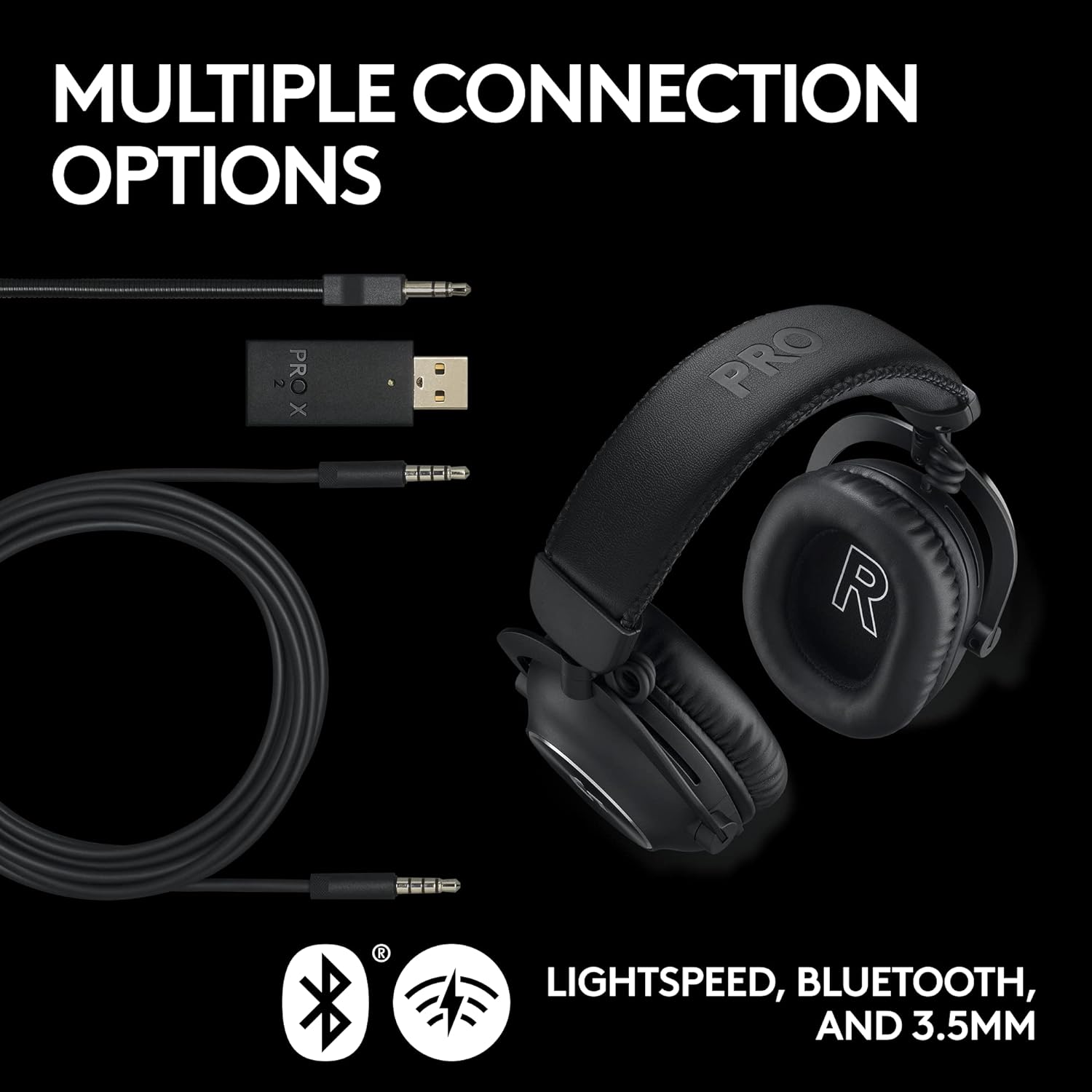 Logitech G PRO X 2 Lightspeed Wireless Gaming Headset, Detachable Boom -  VIRTUAL MUEBLES